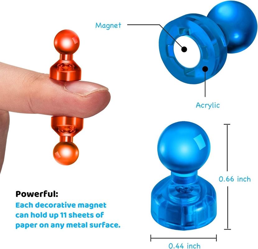 60pcs kleurrijke sterke magnetische thumbtacks witbordmagneten voor het lesgeven in de klas