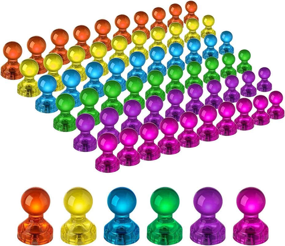 60pcs kleurrijke sterke magnetische thumbtacks witbordmagneten voor het lesgeven in de klas