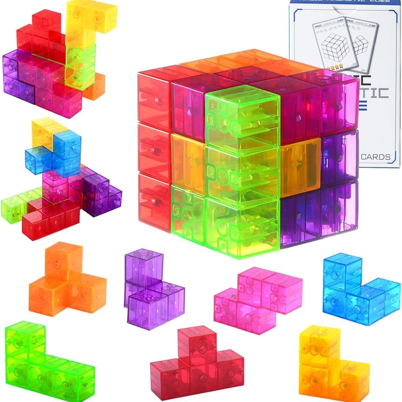 3D Magnetische Rubik's Cube Magnetische Puzzle Cube Set van 7 Multi Forms voor Kinderen