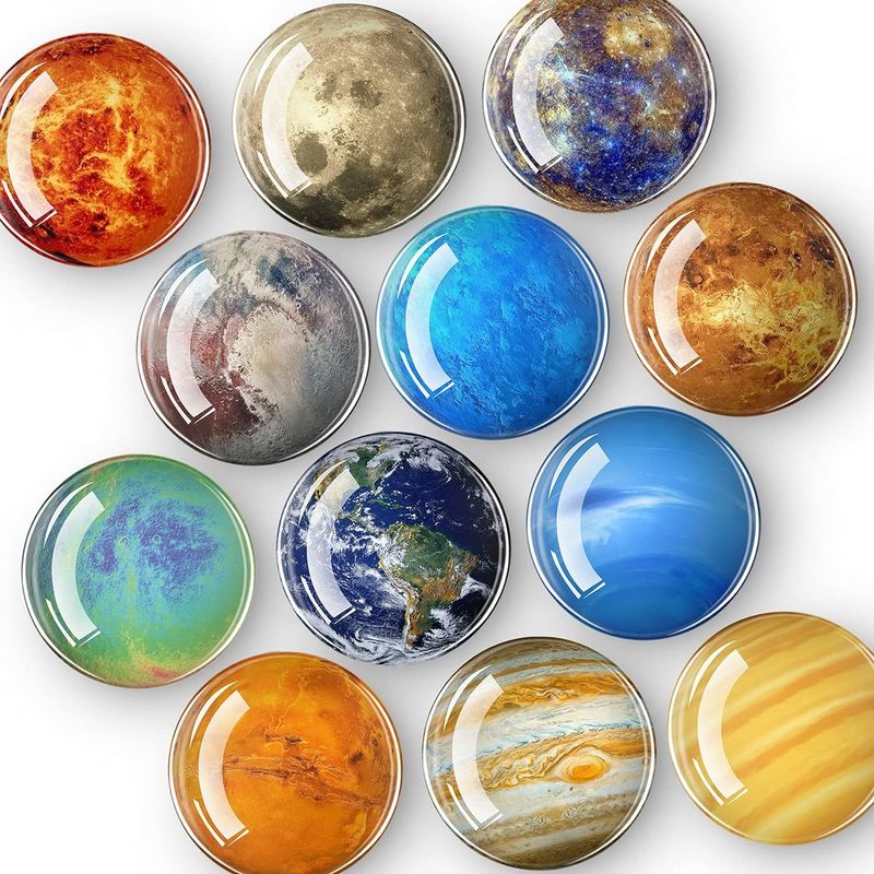 12pcs krachtige planeten glazen koelkast magneet voor schilderij onderwijs decoratie