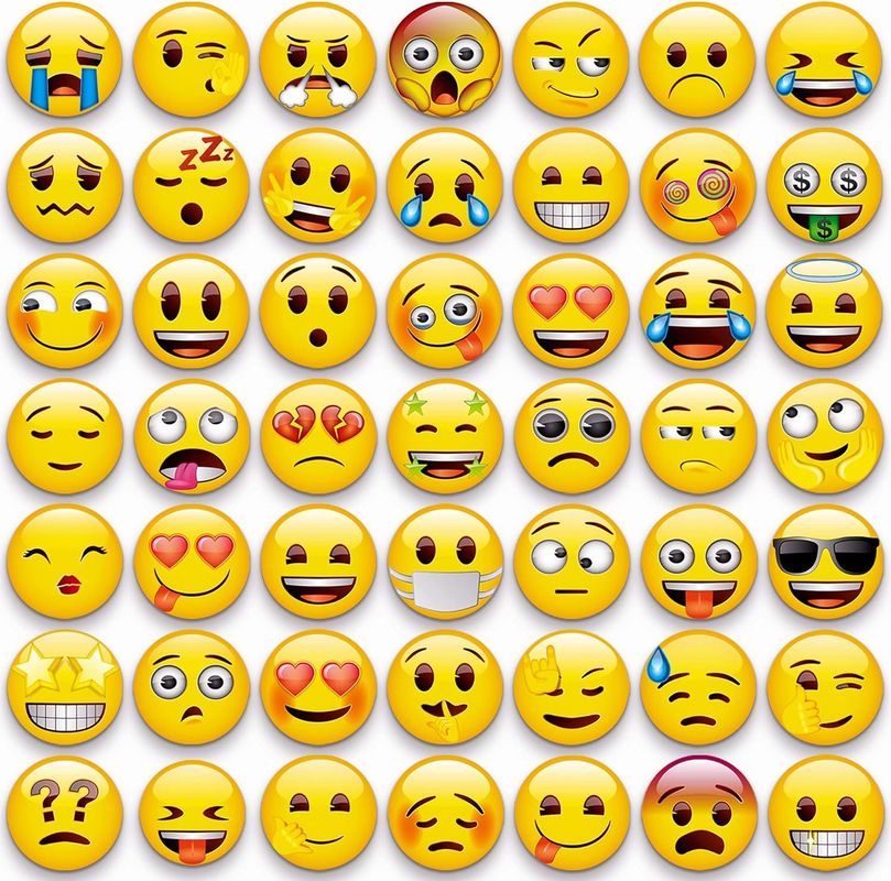 54pcs schattig emoji decoratieve magneten voor koelkast whiteboard magneten