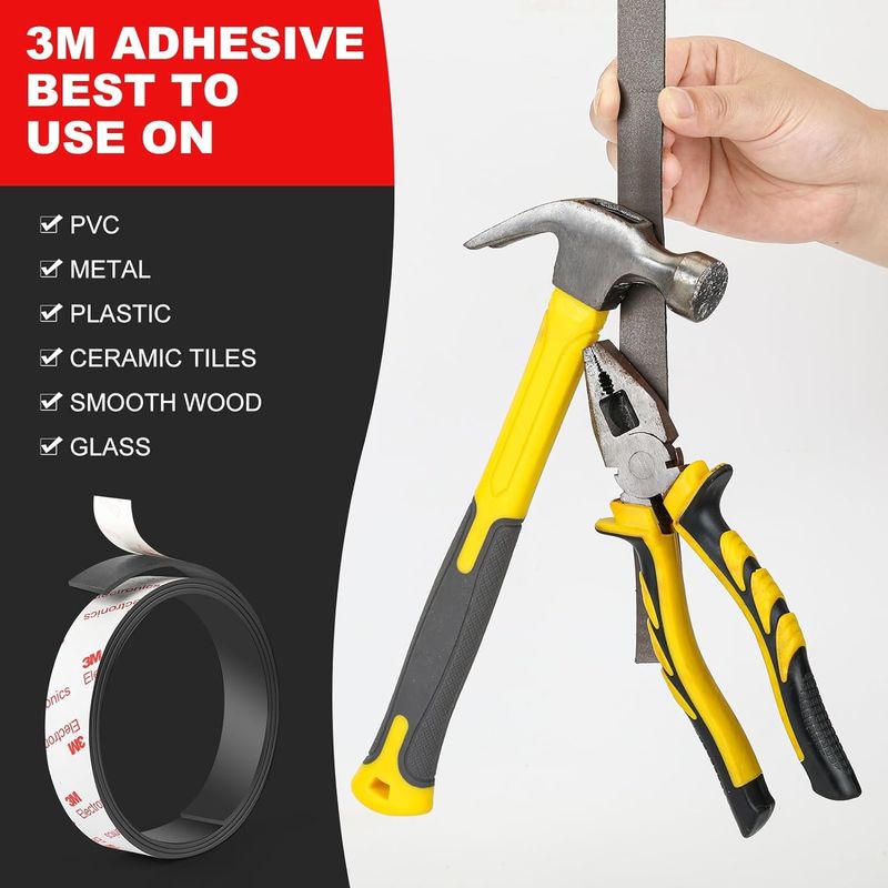 Flexible Neodymium Magnet Tape Strips Roll Met Sterk 3M Kleefstof Ondersteuning Voor Muur DIY