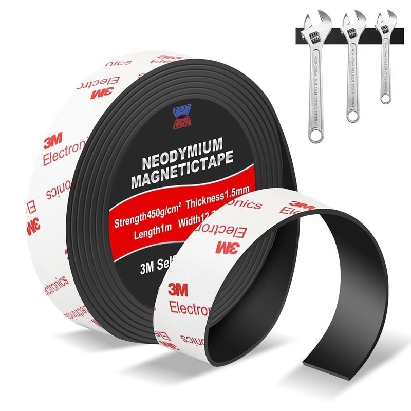 Flexible Neodymium Magnet Tape Strips Roll Met Sterk 3M Kleefstof Ondersteuning Voor Muur DIY