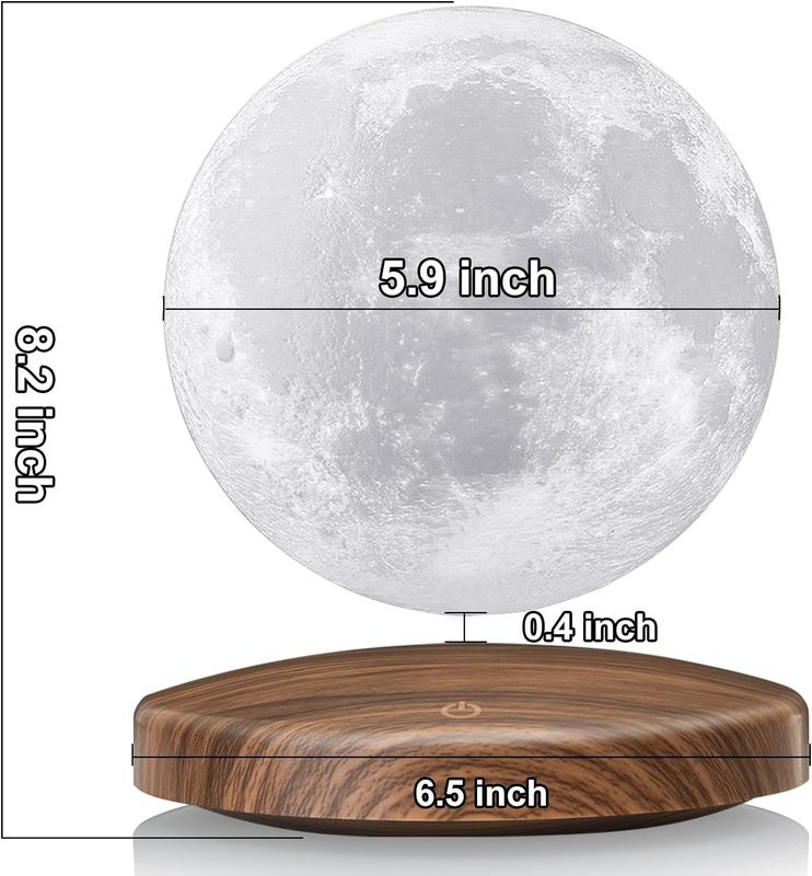 Afstandsbediening Magnetische levitatielamp 3D Drijvende maan nachtlicht met 3 kleuren