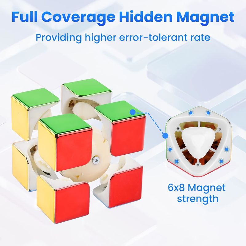 ABS Plastic Mini Magnetische Rubik's Cube Spiegel Reflectief 2x2 Speed Cube Magnetisch