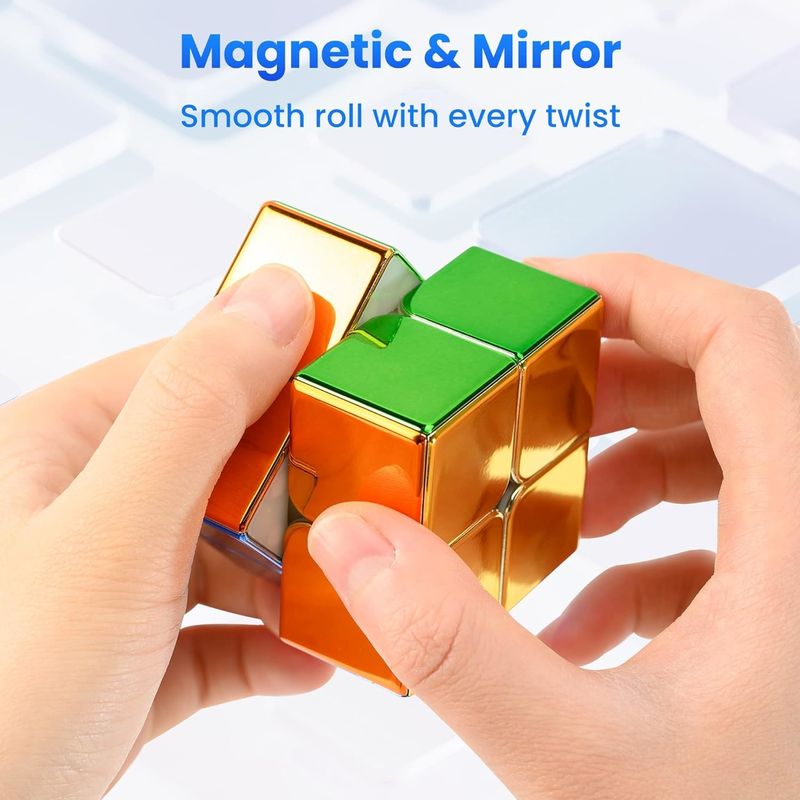 ABS Plastic Mini Magnetische Rubik's Cube Spiegel Reflectief 2x2 Speed Cube Magnetisch