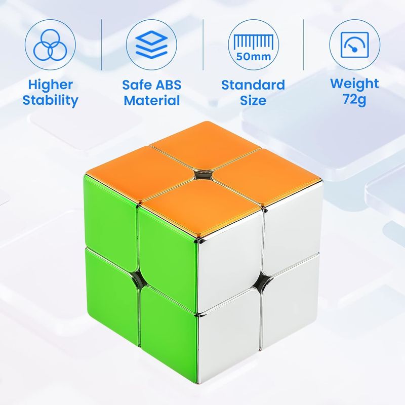 ABS Plastic Mini Magnetische Rubik's Cube Spiegel Reflectief 2x2 Speed Cube Magnetisch