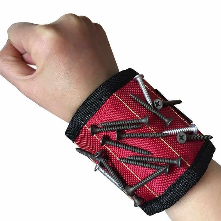 Magnetisch verstelbare polsband met sterke magneten voor het absorberen van schroeven en boorstukken
