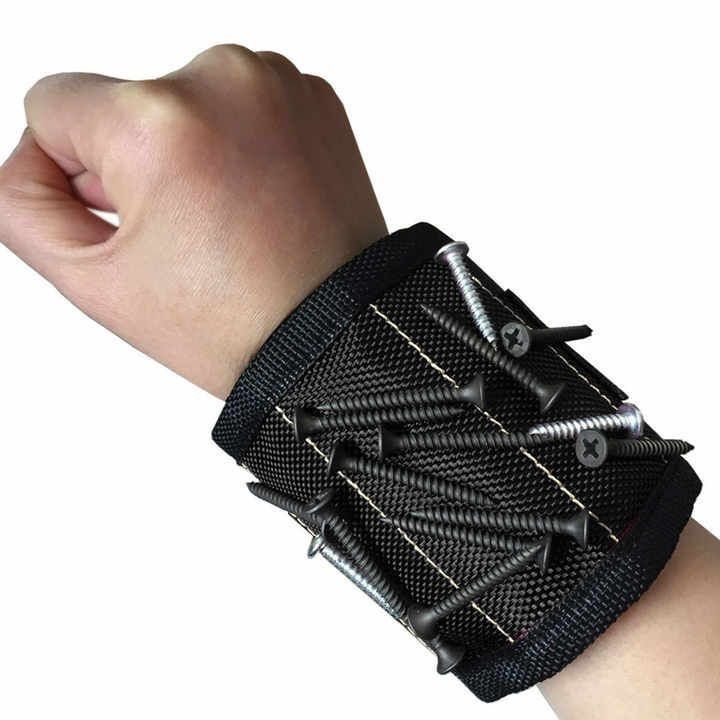 Magnetisch verstelbare polsband met sterke magneten voor het absorberen van schroeven en boorstukken