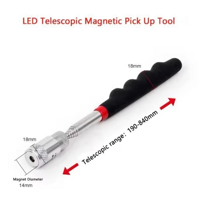 Magnetisch telescopisch ophaalgereedschap met LED-licht en sterke magneet op maat
