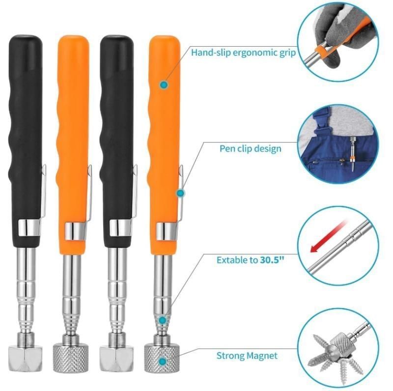 Telescopisch magnetisch opvanggereedschap uitbreidbare pen type roestvrijstalen stok