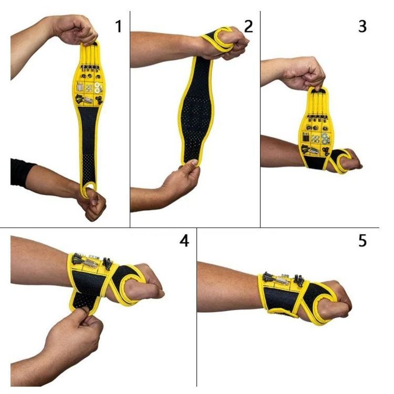 Magnetische polsband voor het vasthouden van schroeven, spijkers, boorstukken, polsgereedschapsholders met sterke magneten