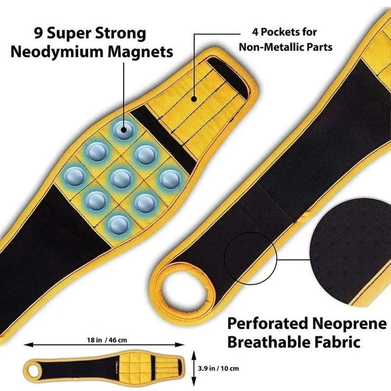 Magnetische polsband voor het vasthouden van schroeven, spijkers, boorstukken, polsgereedschapsholders met sterke magneten