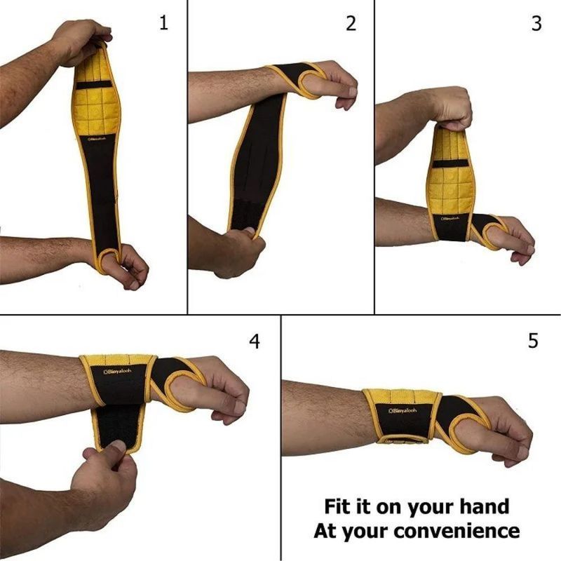Arbeidsbescherming Magnetische polsband voor het vasthouden van schroeven boorstukken spijkers pols gereedschapsholder riemen