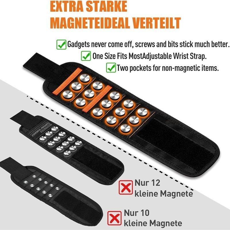 Magnetische polsband gereedschapsgordels Sterke magneten voor het vasthouden schroeven spijkers boorstukken doe het zelf