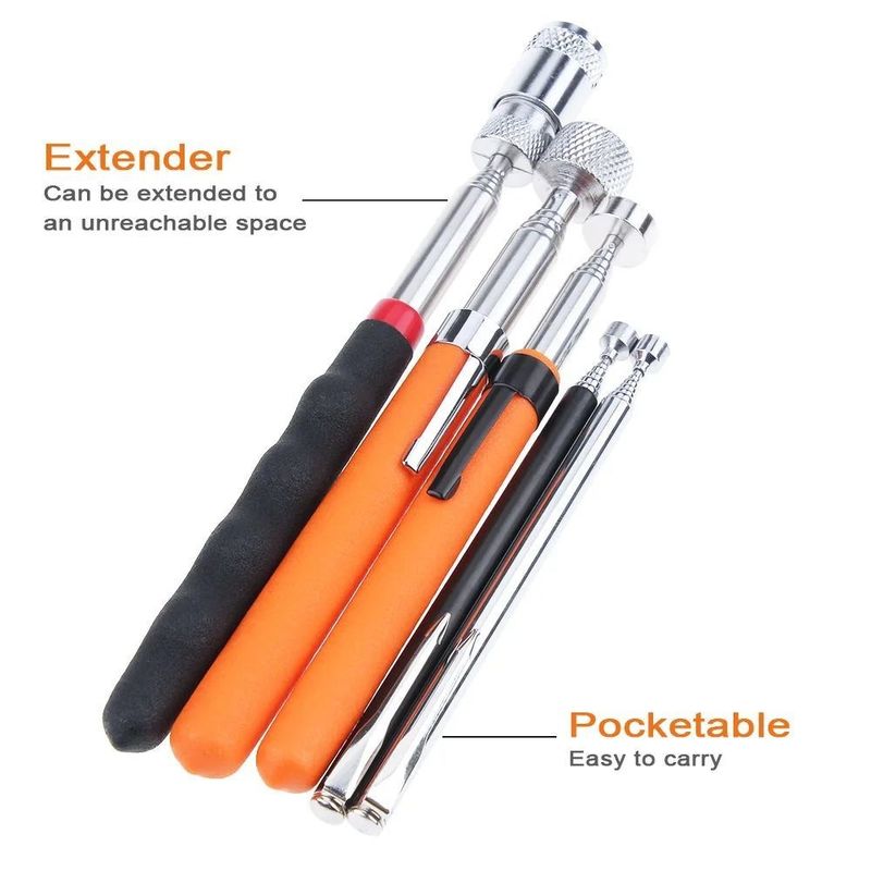 Telescopische magnetische pen met licht draagbaar magnetisch ophaalgereedschap uitbreidbaar lang bereik pengereedschap voor het ophalen van gereedschappen