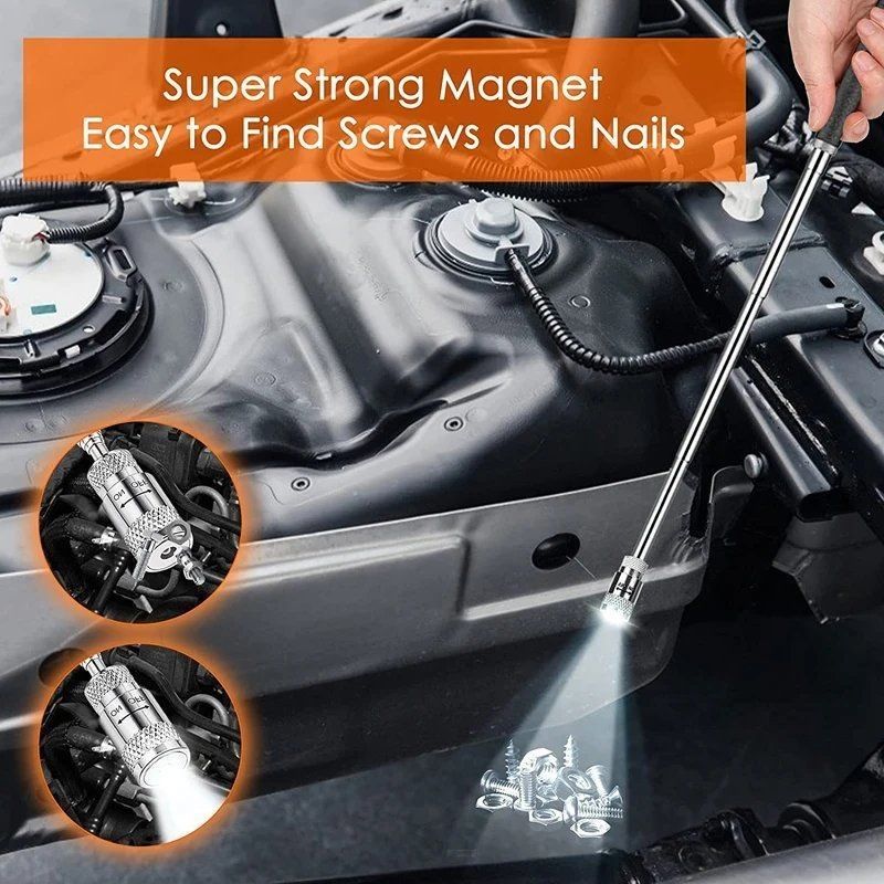 Magnetische telescopische ophaalgereedschappen Grijp LED-licht verstelbaar Uitbreidbare lange afstand pen Handy Tool