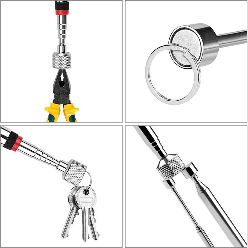 Telescopische magnetische pen met licht mini draagbare magneet optelgereedschap uitbreidbare optelstok voor ophalen