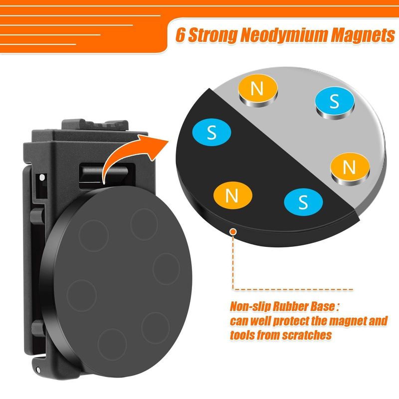 Magnetische riemclippen, zware gereedschapsholstergordelclip niet-glijdend magnetisch gereedschapsholder magnetische riemorganisator voor hamerschroevendraaiers