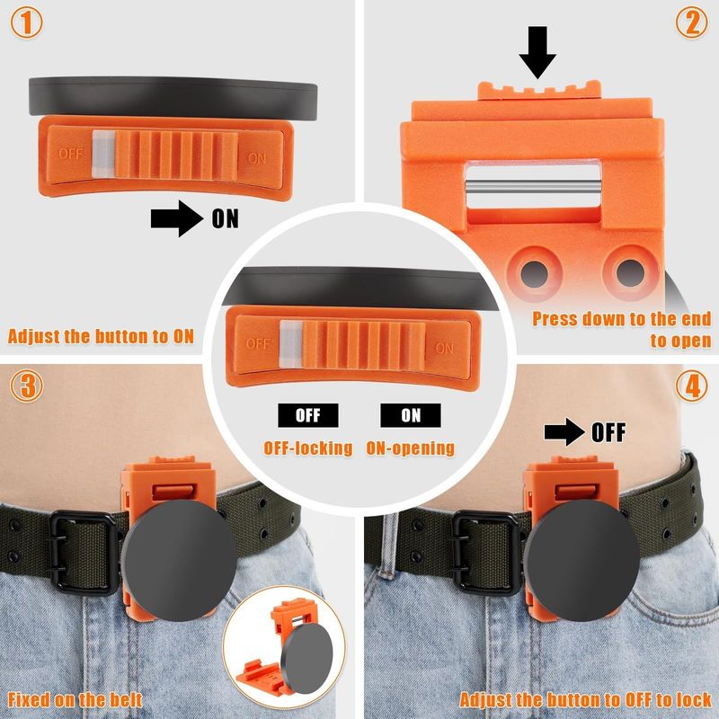 Magnetische riemclippen, zware gereedschapsholstergordelclip niet-glijdend magnetisch gereedschapsholder magnetische riemorganisator voor hamerschroevendraaiers
