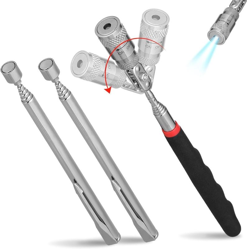 Magnetisch ophaalgereedschap telescopische ophaalstaaf en 360 graden draaiende inspectiespiegel met LED-licht
