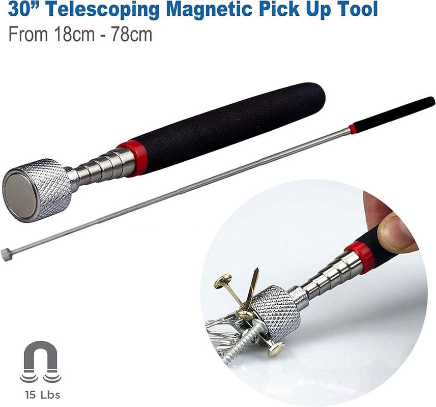 Telescopie-inspectie spiegel Magnetische ophaalgereedschapskist met LED-licht voor autoreparatie