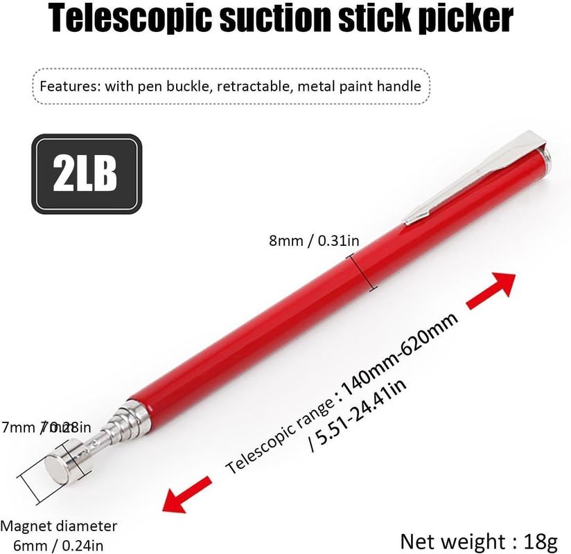 Telescopisch Magnetisch ophaalgereedschap handig gereedschap voor schroeven moeren pinnen, magnetische vegers