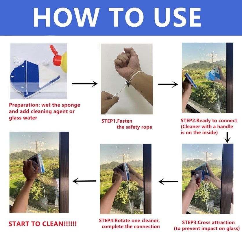 Buiten Magnetische Vensterreiniger, Double-Sided Vensterborstel Glas Wipper Reiniging Tools te koop