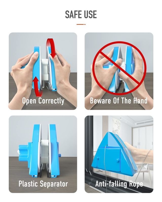 Verstelbare Magnetische Dubbele Venster Glas Wiper Glider Wasborstel Uitrusting Schoonmaakborstel Wiper Tools
