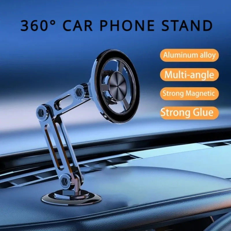 360° draaien Sterke magnetische autophonehouder voor Magsafe Opvouwbare telefoonstand Luchtluchtauto Magnet Mount GPS-ondersteuning Voor telefoon 14 13