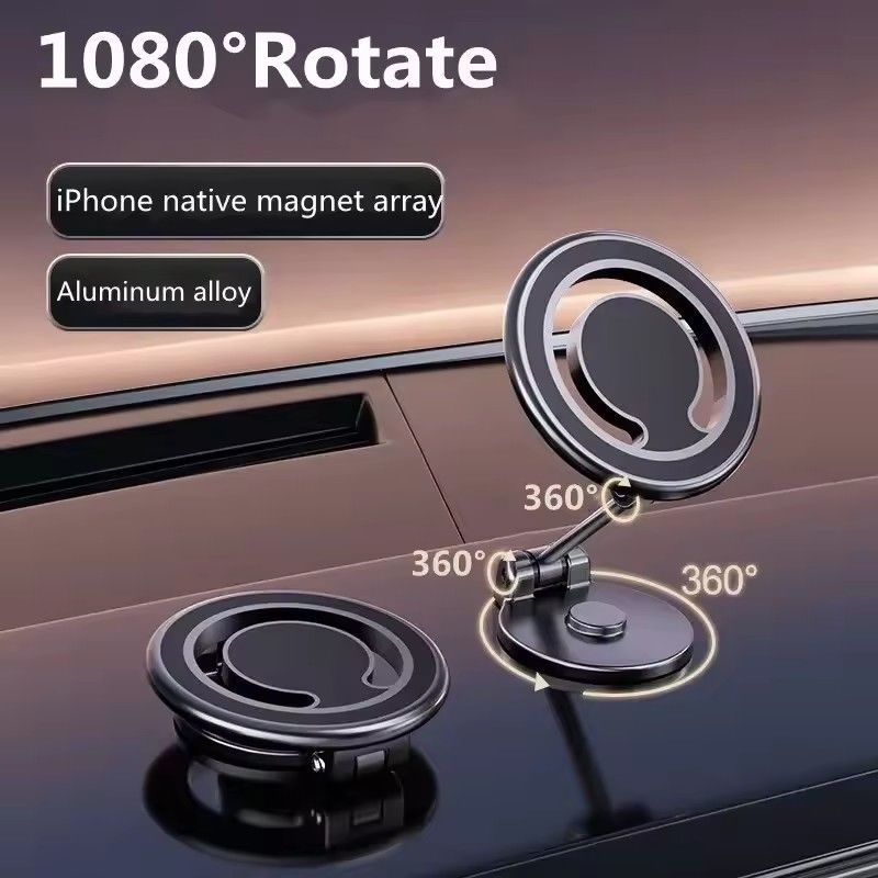1080 Magnetische Autophone Holder Magnet Car Bracket Mount Cell Smartphone Support in Car Voor iPhone 15 14 13 12 11 Samsung