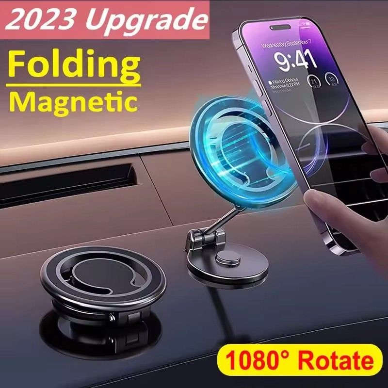 1080 Magnetische Autophone Holder Magnet Car Bracket Mount Cell Smartphone Support in Car Voor iPhone 15 14 13 12 11 Samsung